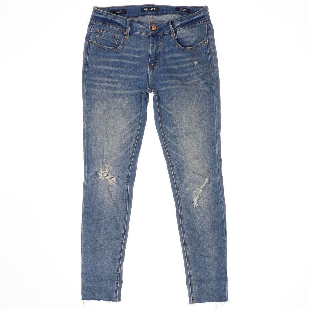Vigoss Jeans Womens Size 27 Jagger Skinny Classic Fit Distressed Measure 28 x 26